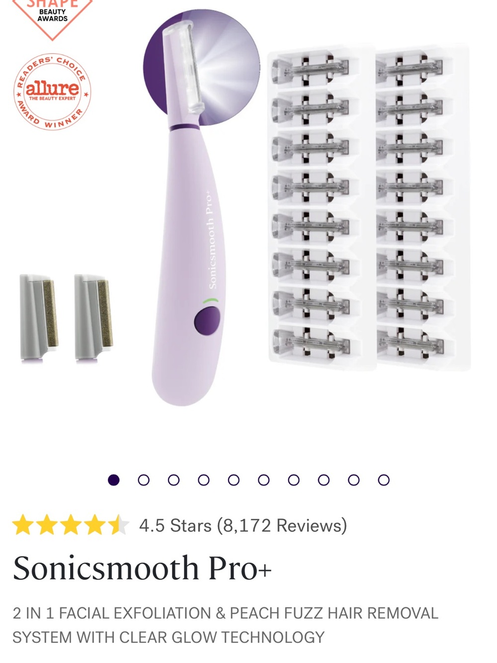 😊NIB LED Dermaplaning system Michael Todd Beauty Sonicsmooth Pro+ Hair Removal 😊